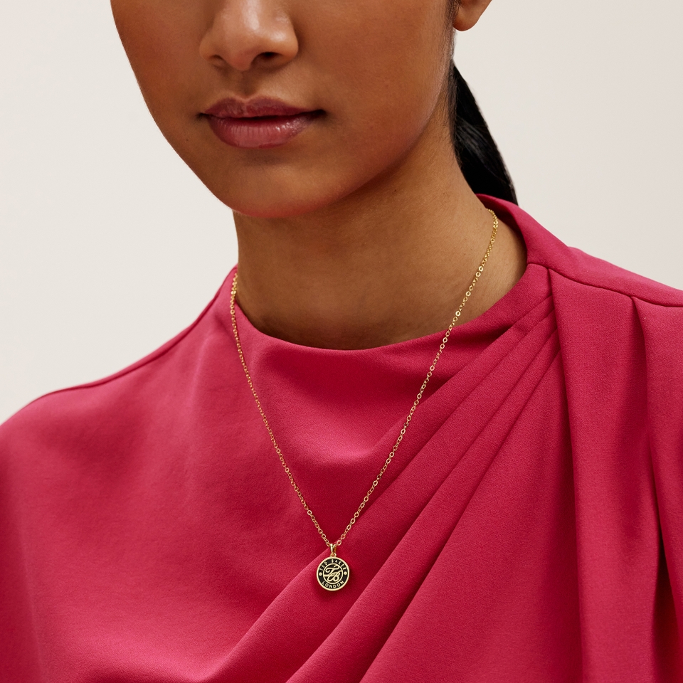 Ted Baker Monella Monogram Gold-Plated Button Necklace