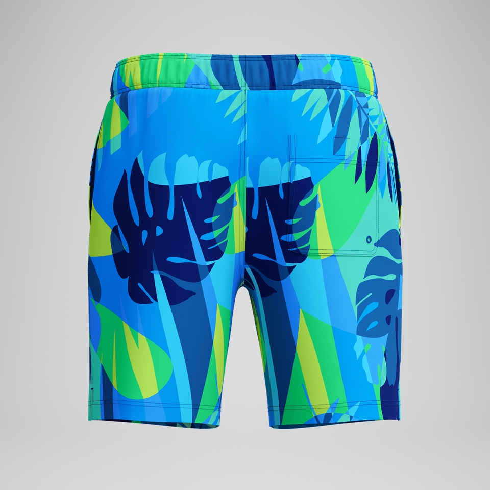 Men's Print Redondo Volley 18" Swim Trunks Blue/Yellow