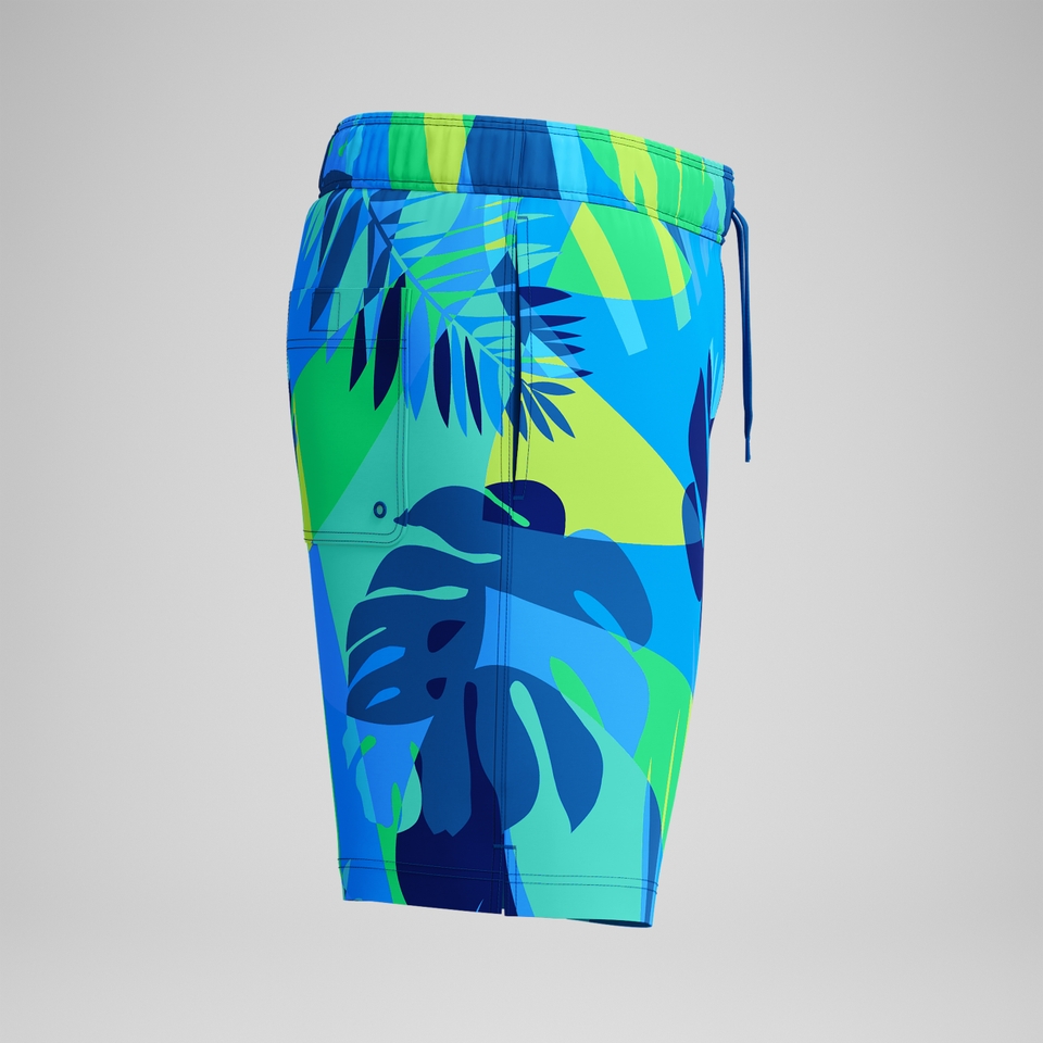 Men's Print Redondo Volley 18" Swim Trunks Blue/Yellow