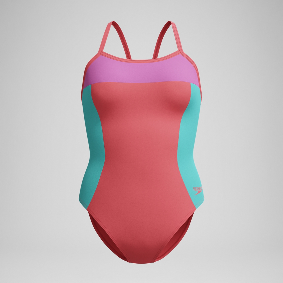 Girl's Colorblock Propel Back One Piece Orange