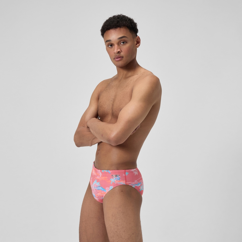 Men's Printed One Brief Orange