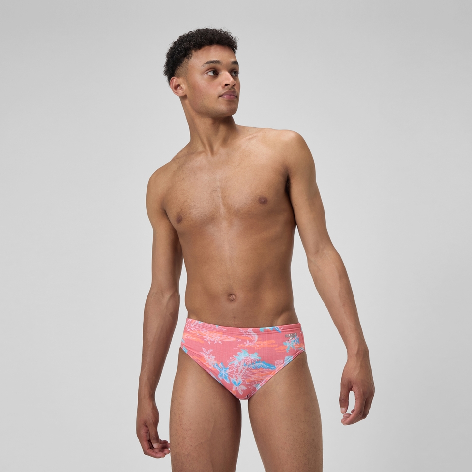 Men's Printed One Brief Orange
