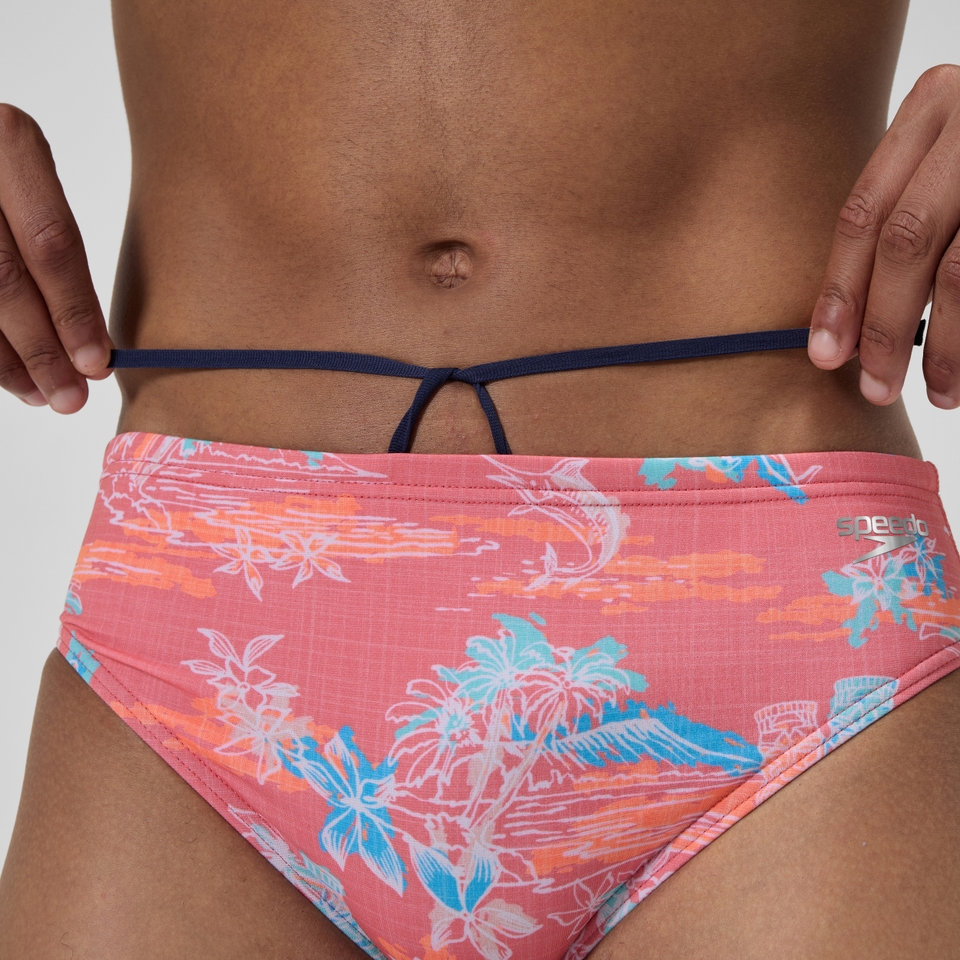 Men's Printed One Brief Orange