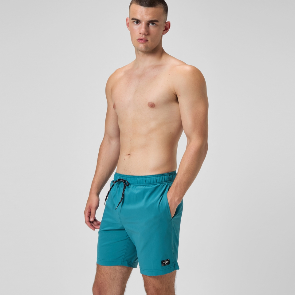 Men's Classic Solid Redondo Edge Volley 18" Swim Trunks Blue