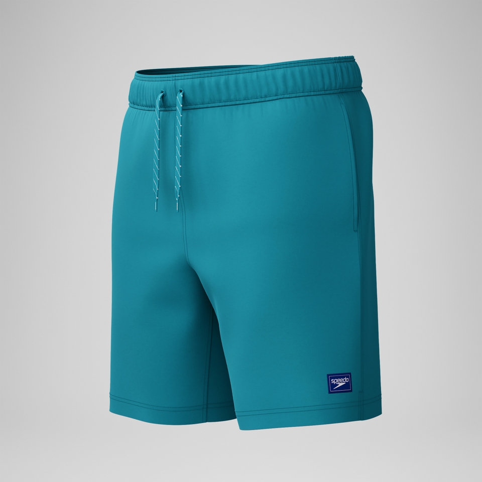 Men's Classic Solid Redondo Edge Volley 18" Swim Trunks Blue