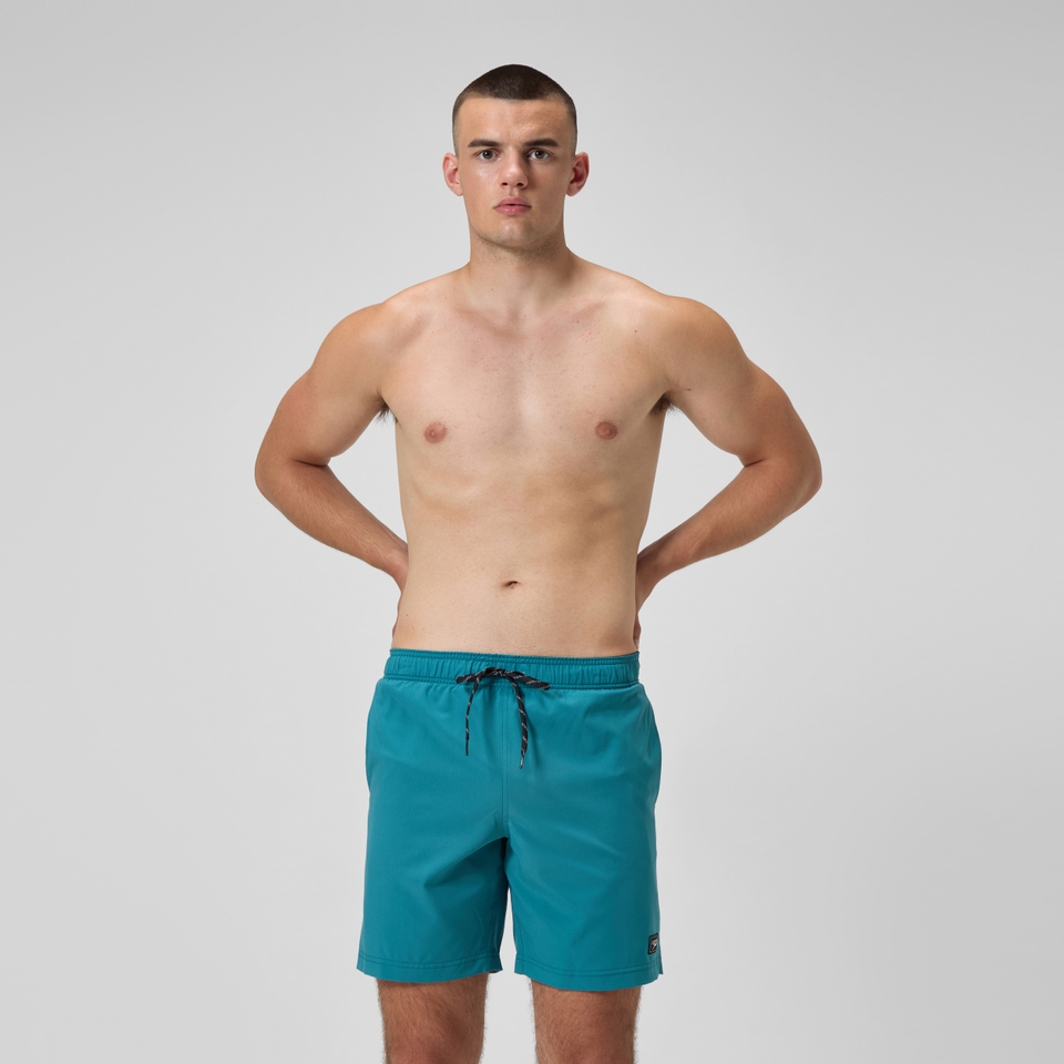 Men's Classic Solid Redondo Edge Volley 18" Swim Trunks Blue