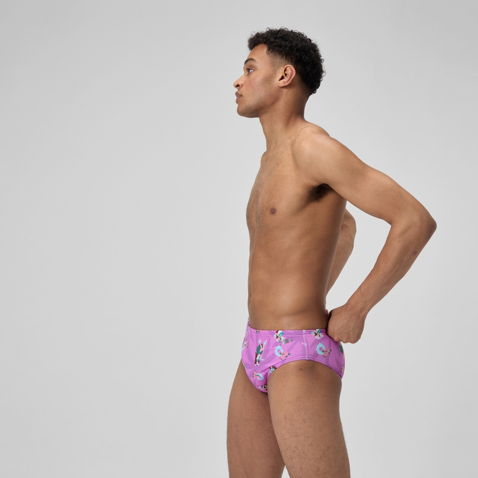 Men's Printed One Brief Pink