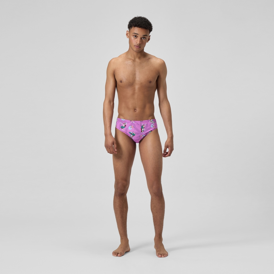 Men's Printed One Brief Pink