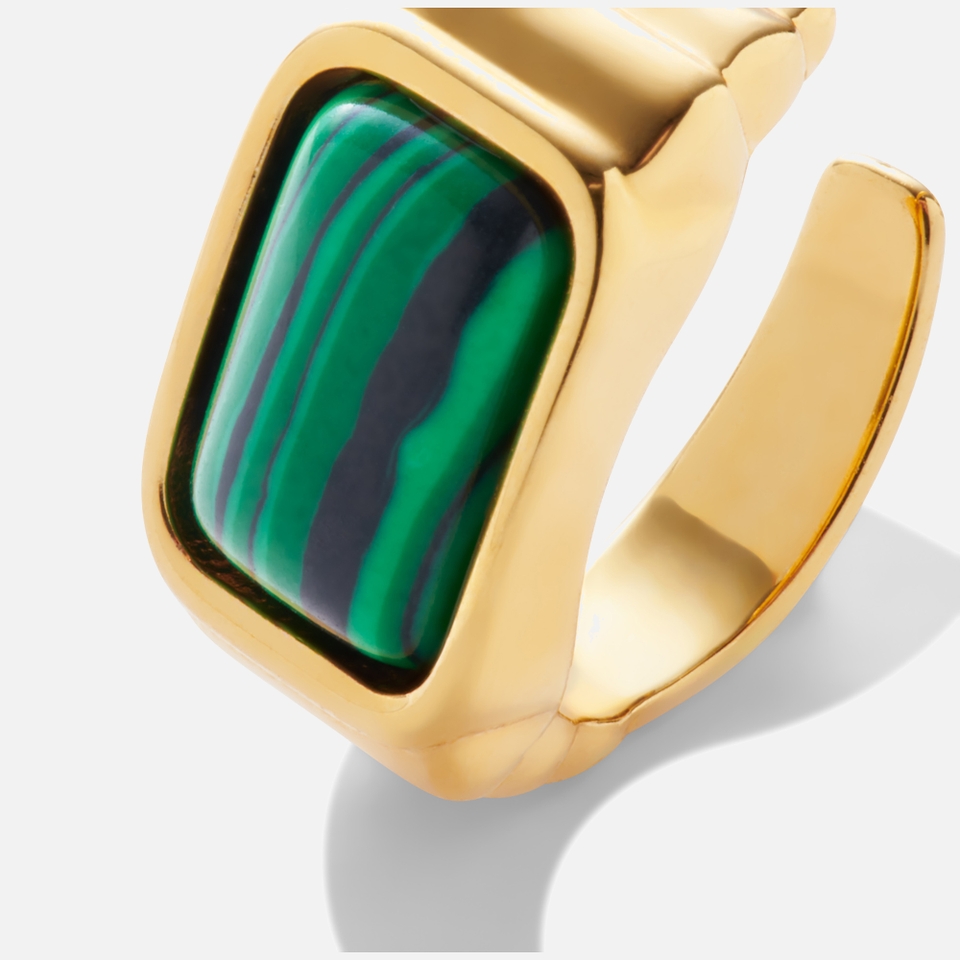 Katie Loxton Malachite Gold-Plated Earrings