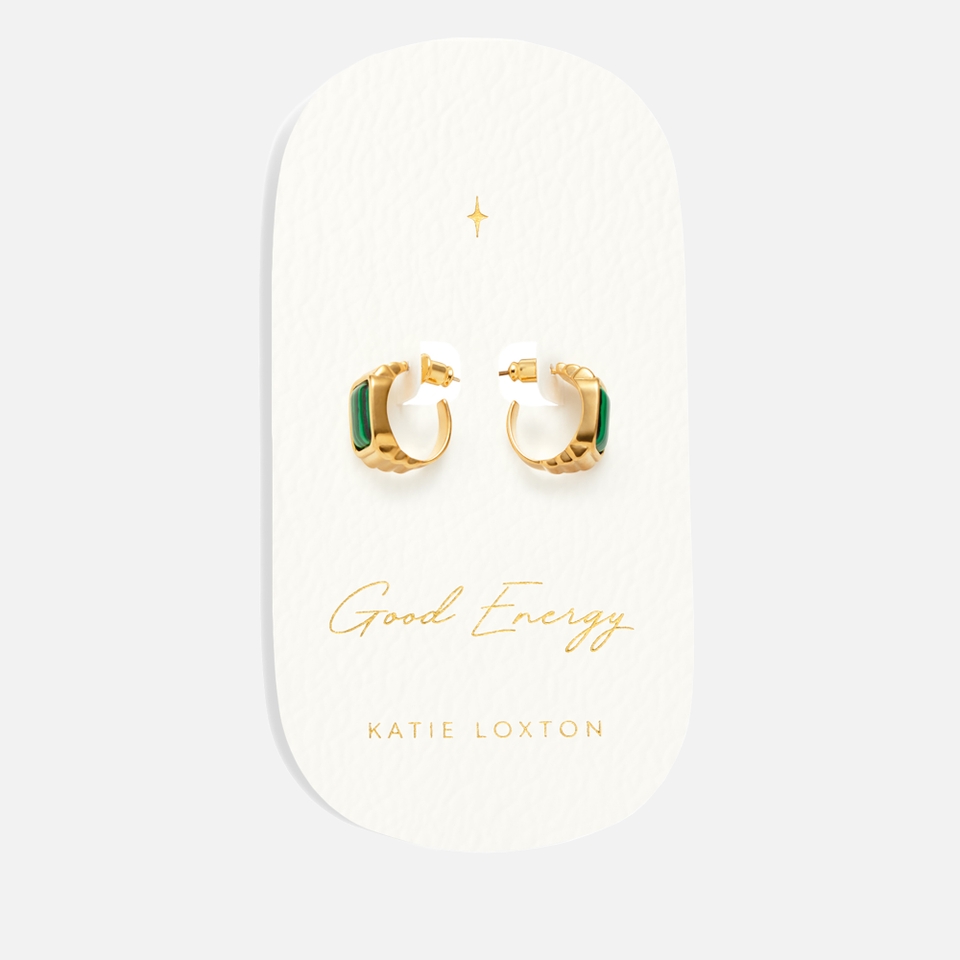 Katie Loxton Malachite Gold-Plated Earrings