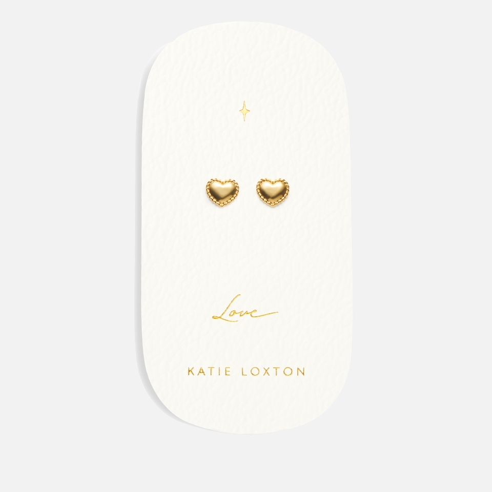 Katie Loxton Love Heart Gold-Plated Stud Earrings