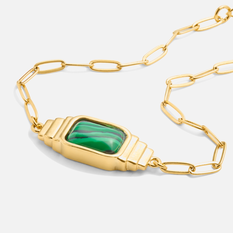 Katie Loxton Malachite Gold-Plated Bracelet