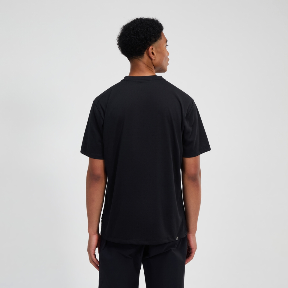 Relaxed Kurzarm Tech-Shirt für Herren - Schwarz