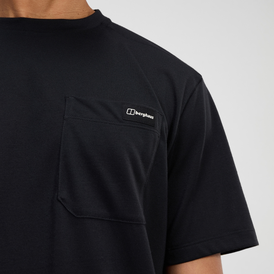 Relaxed Kurzarm Tech-Shirt für Herren - Schwarz