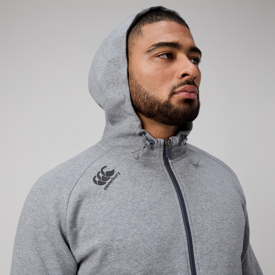MENS VAPODRI FULL ZIP TEMPO HOODY GREY MARL