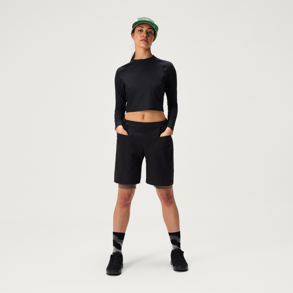 SULTRAC Adv 8" Shorts mit Innenhose für Damen - Schwarz