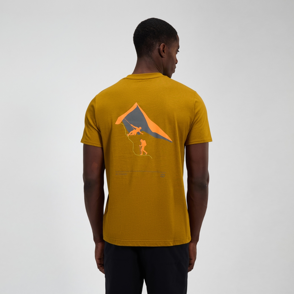 Grappled Kurzarm Shirt für Herren - Braun
