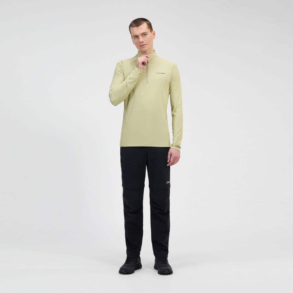 Men's 24/7 Half Zip Long Sleeve Tech Tee - Natural