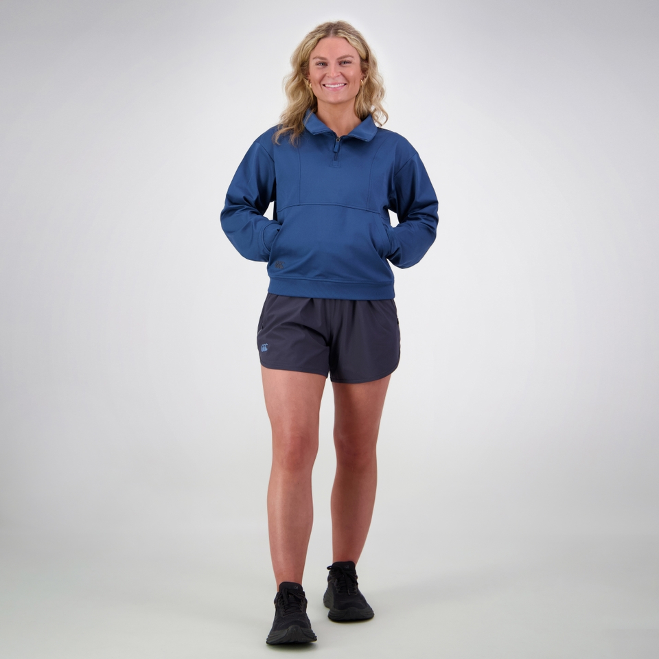 WOMENS TEMPO+ 1/4 ZIP TOP BLUE