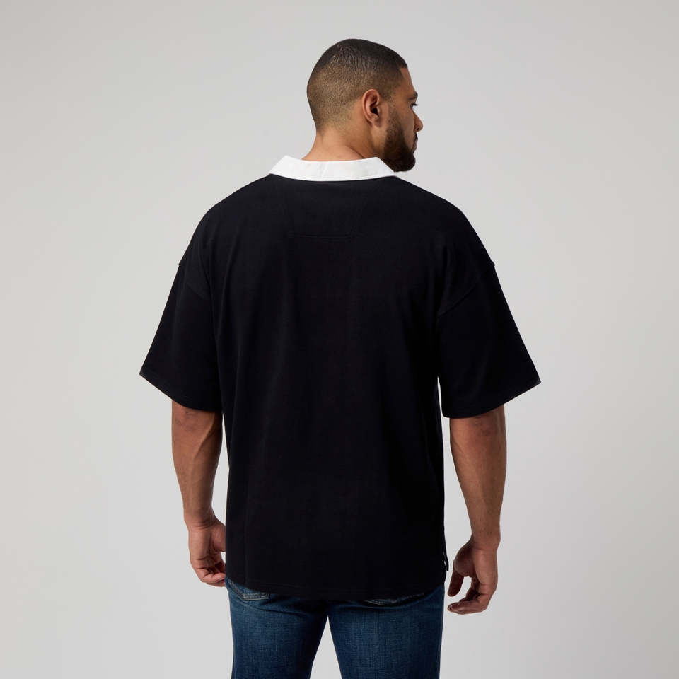 MENS SOLID DYE RUGBY JERSEY BLACK