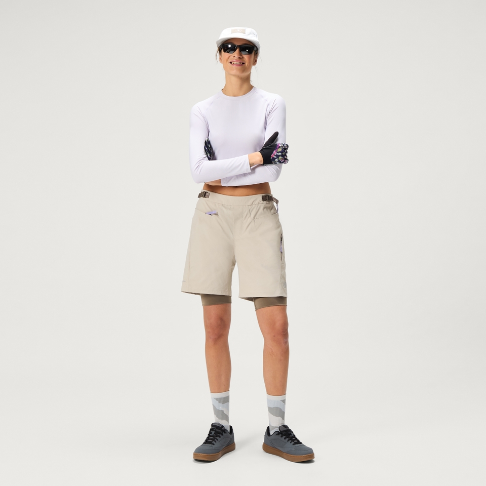 SULTRAC langärmeliges Crop-T-Shirt Damen - Lila