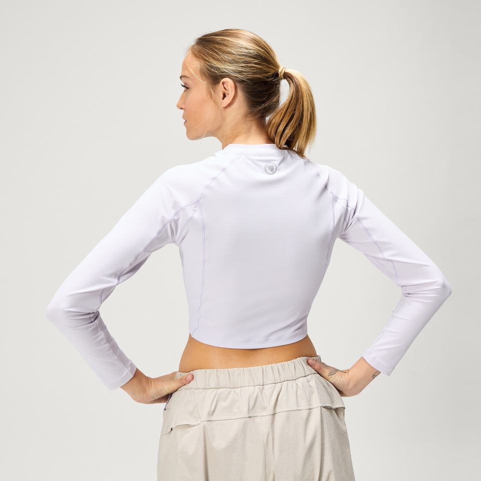 SULTRAC langärmeliges Crop-T-Shirt Damen - Lila