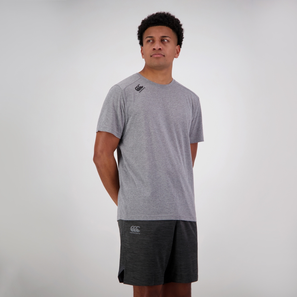 MENS VAPODRI TEMPO TEE  GREY MARL