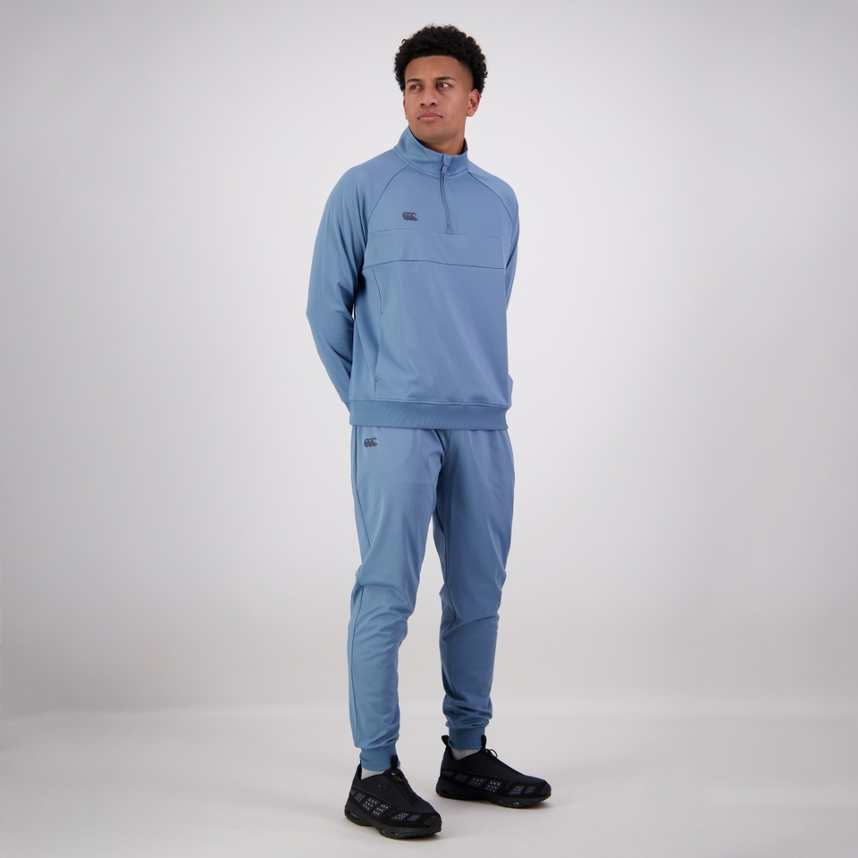MENS TEMPO+ 1/4 ZIP TOP BLUE