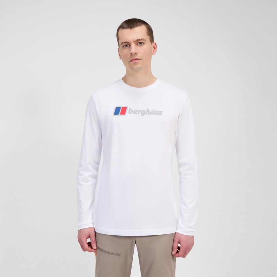 Berghaus Big Logo Langarm Shirt für Herren - Weiß