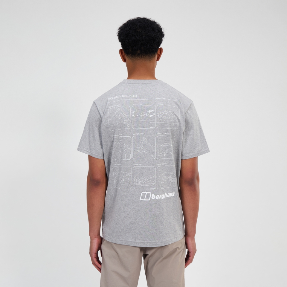 Mountain Checklist Kurzarm Shirt für Herren - Grau