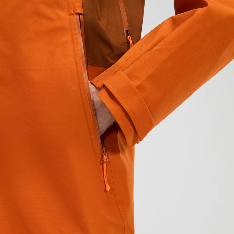 Wasserdichte Ridge-Seeker Herren-Jacke - Orange/Braun