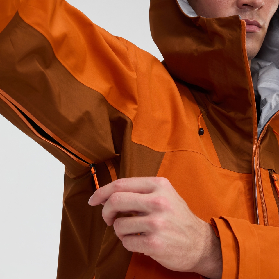 Wasserdichte Ridge-Seeker Herren-Jacke - Orange/Braun