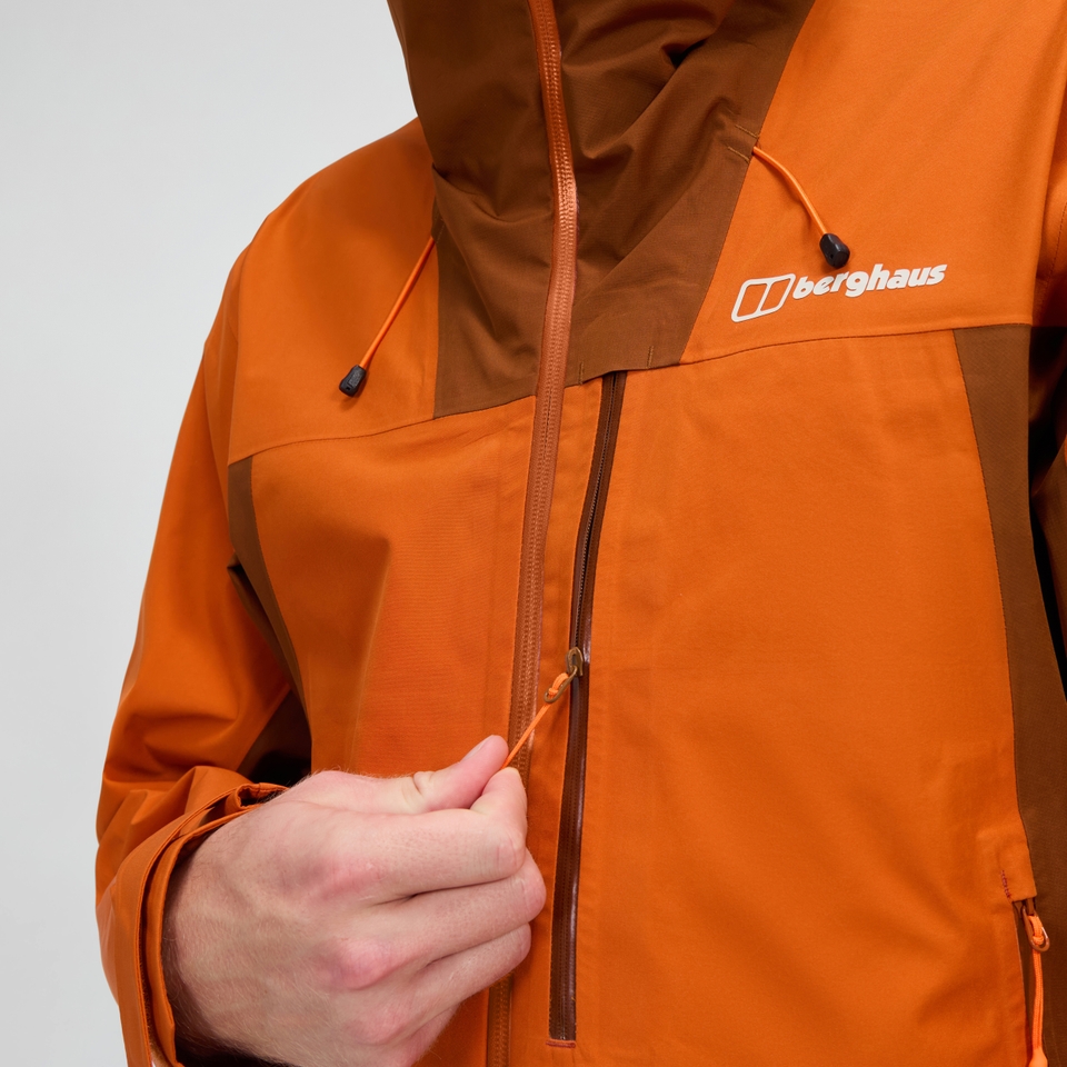Wasserdichte Ridge-Seeker Herren-Jacke - Orange/Braun