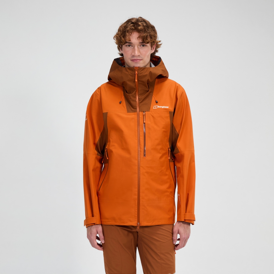 Wasserdichte Ridge-Seeker Herren-Jacke - Orange/Braun