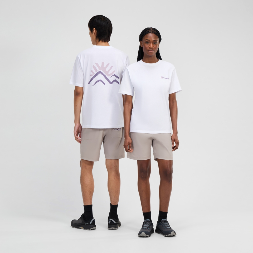 Unisex Sunned Peak Kurzarm Shirt - Weiß