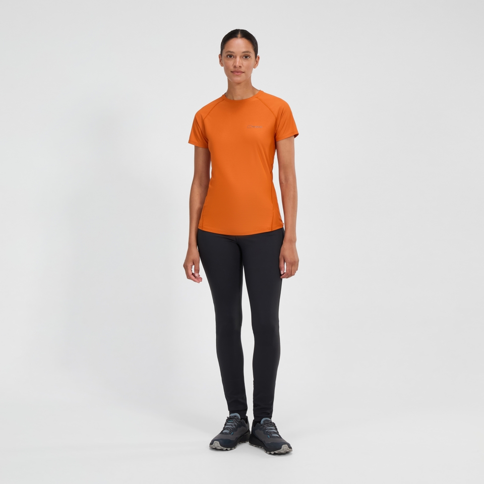 24/7 Short Sleeve Tech T-Shirt für Damen - Orange