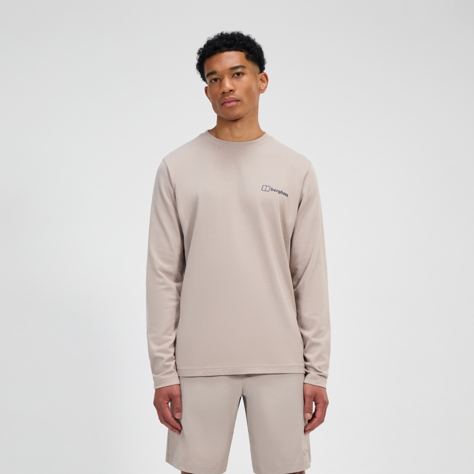Men's Grappled Long Sleeve Tee - Grey