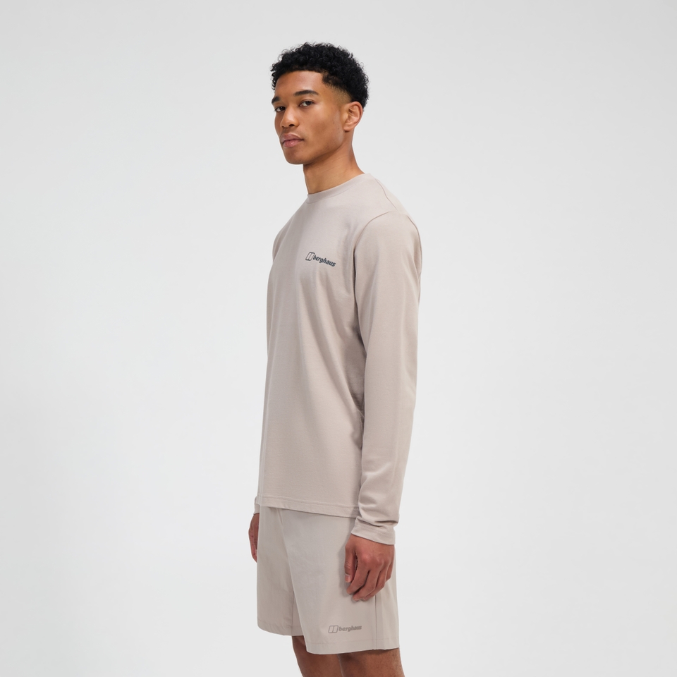 Men's Grappled Long Sleeve Tee - Grey
