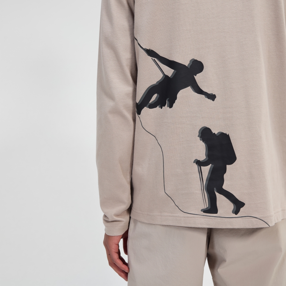 Men's Grappled Long Sleeve Tee - Grey