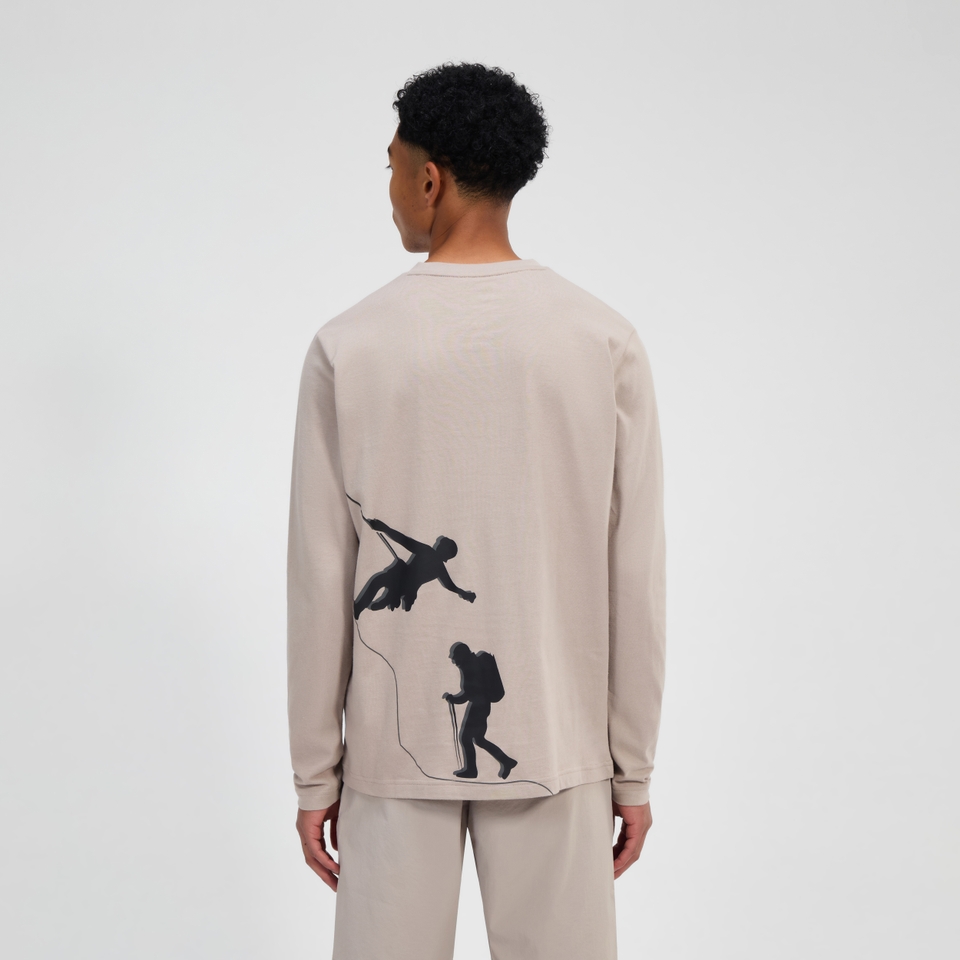 Men's Grappled Long Sleeve Tee - Grey