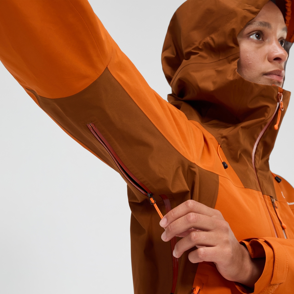 Women's Ridge-Seeker Waterproof Jacket - Orange/Brown