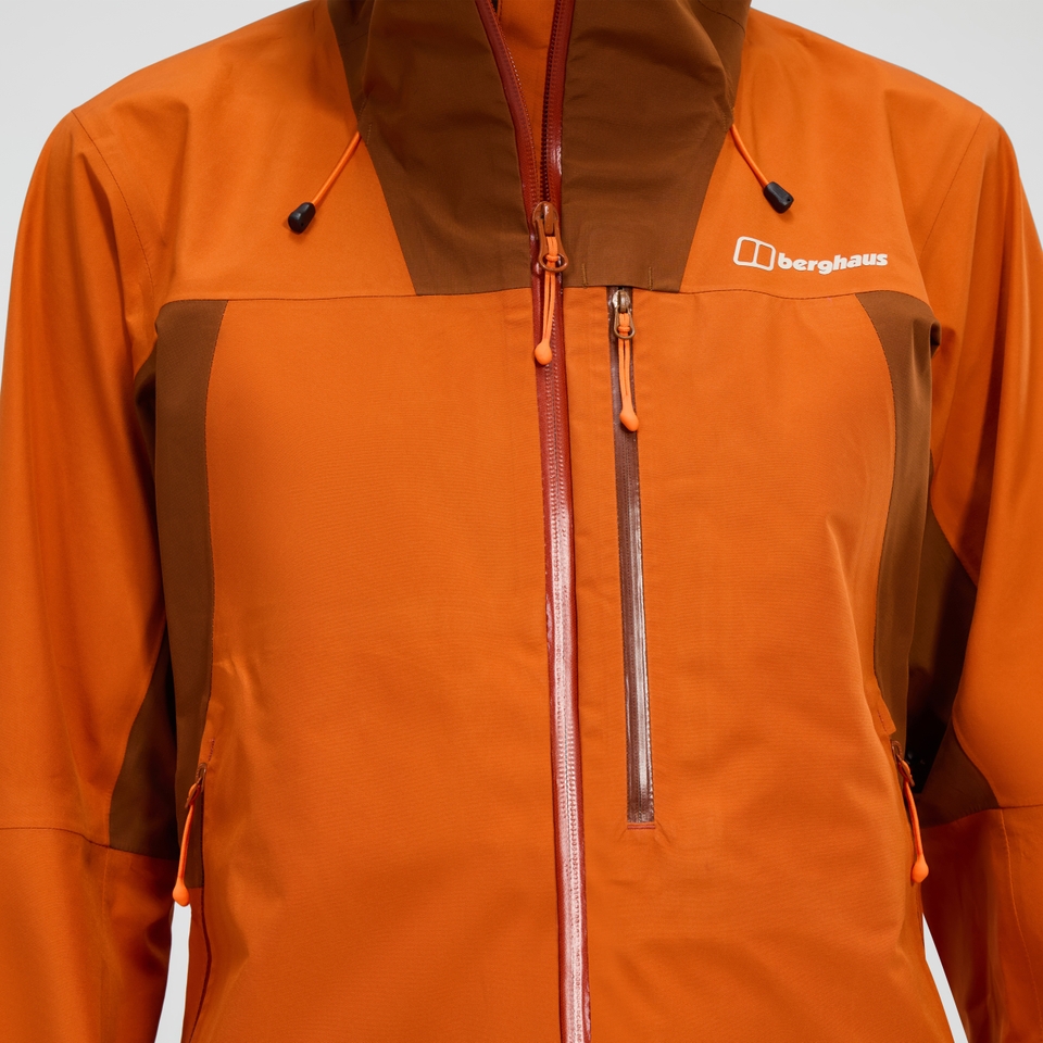 Women's Ridge-Seeker Waterproof Jacket - Orange/Brown