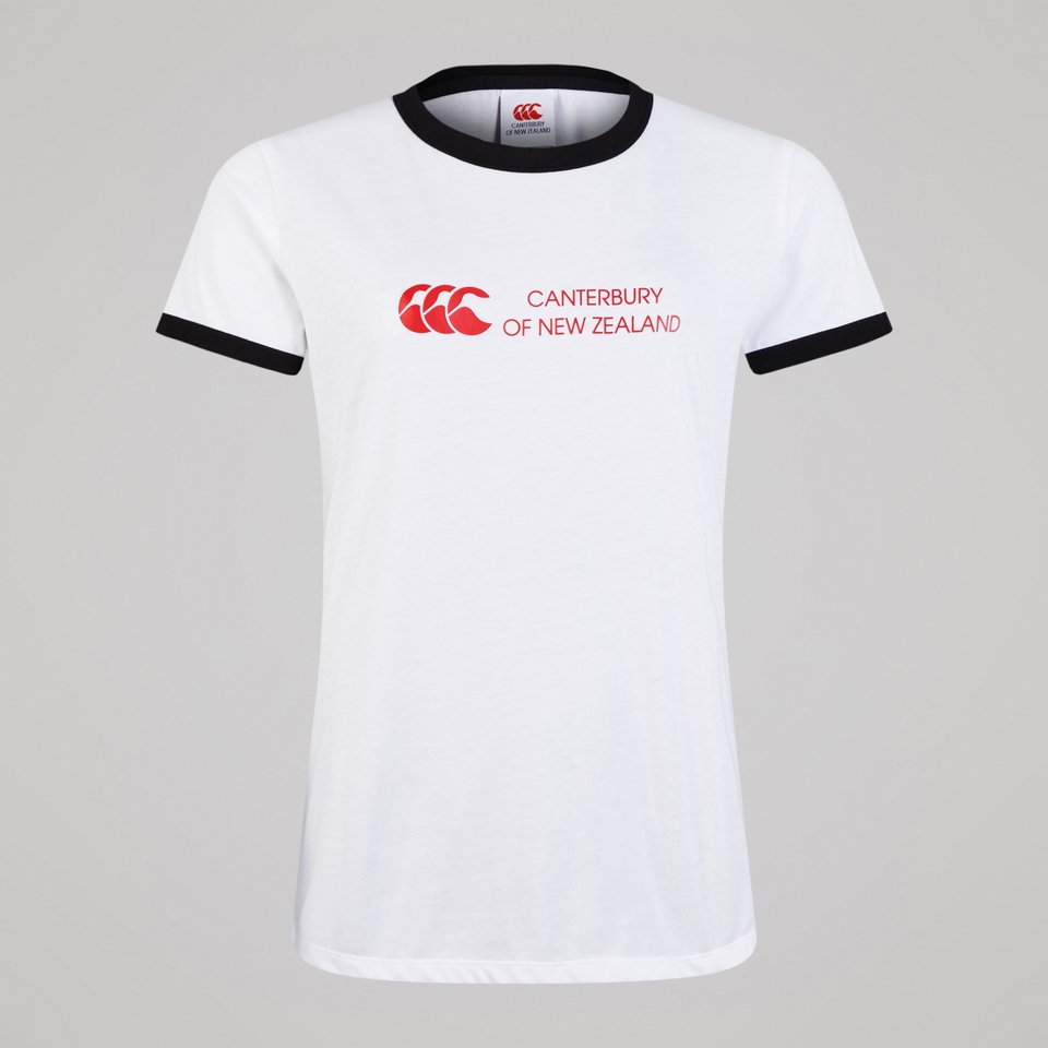 WOMENS LEGENDS RINGER TEE WHITE