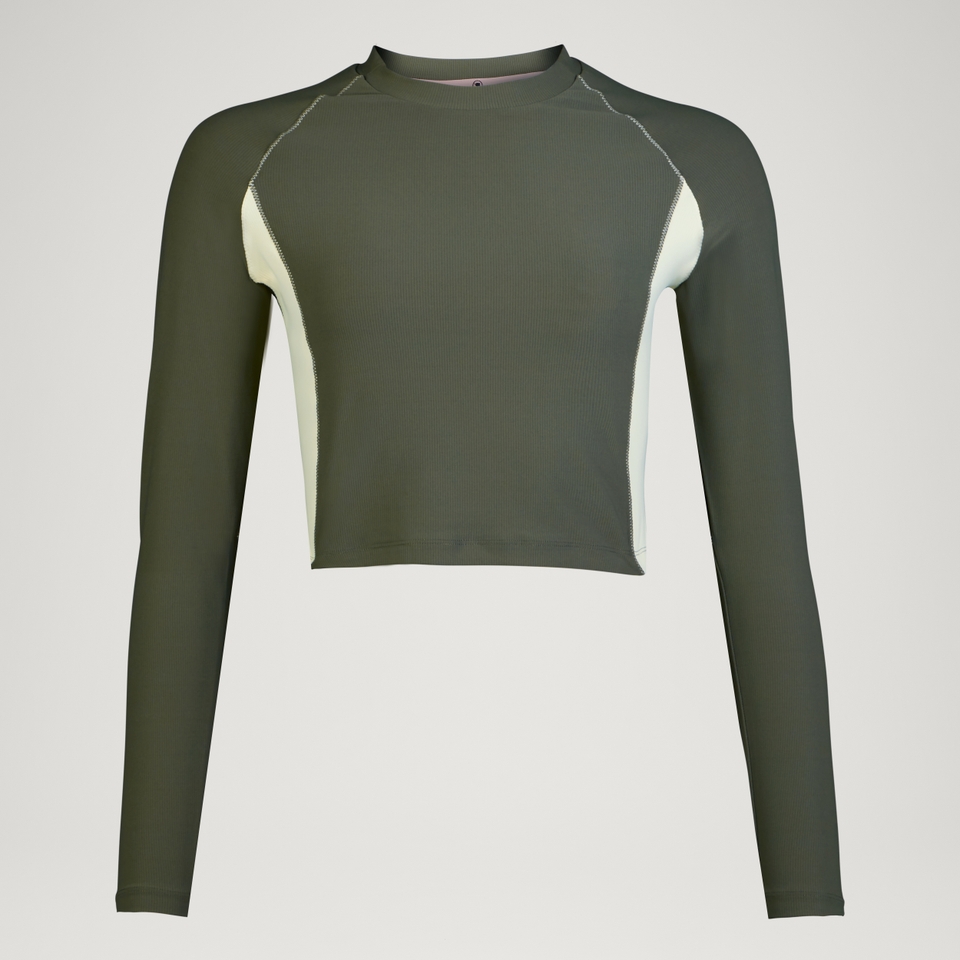 SULTRAC langärmeliges Crop-T-Shirt Damen - Grün
