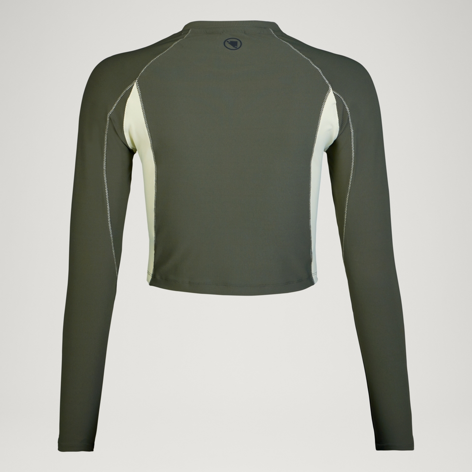 SULTRAC langärmeliges Crop-T-Shirt Damen - Grün