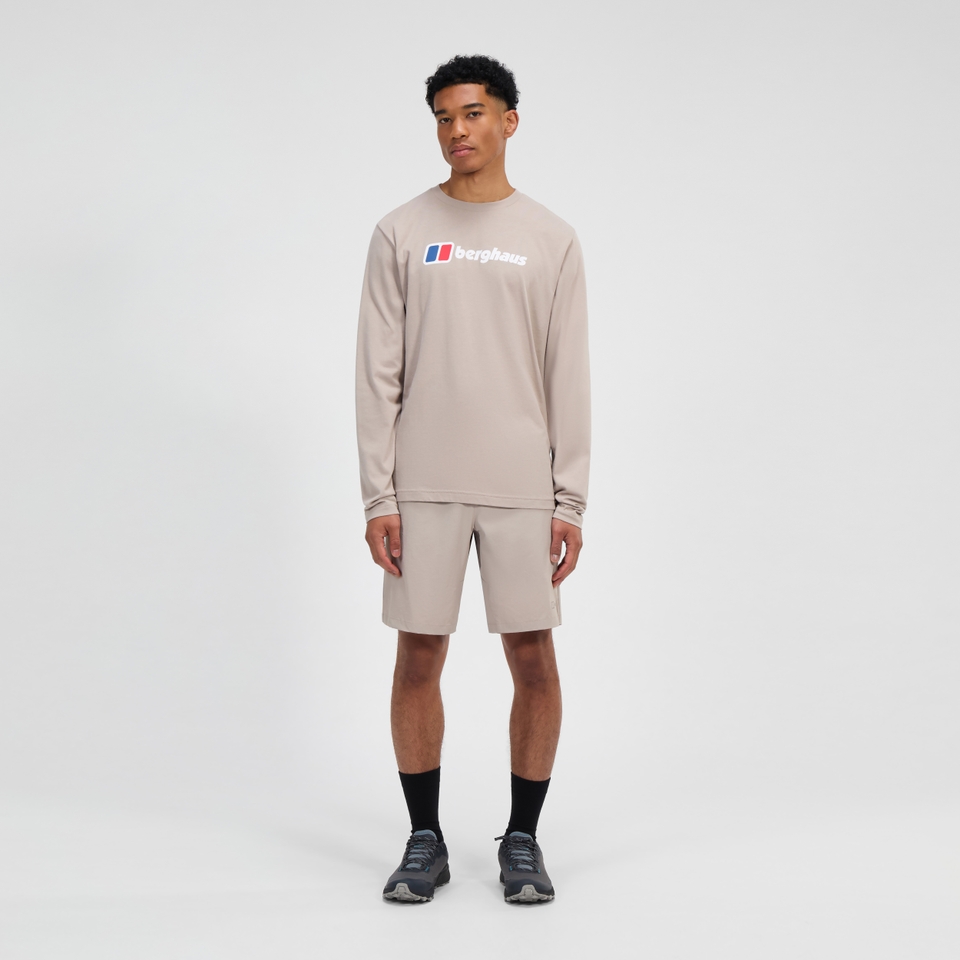 Berghaus Big Logo Langarm Shirt für Herren - Grau