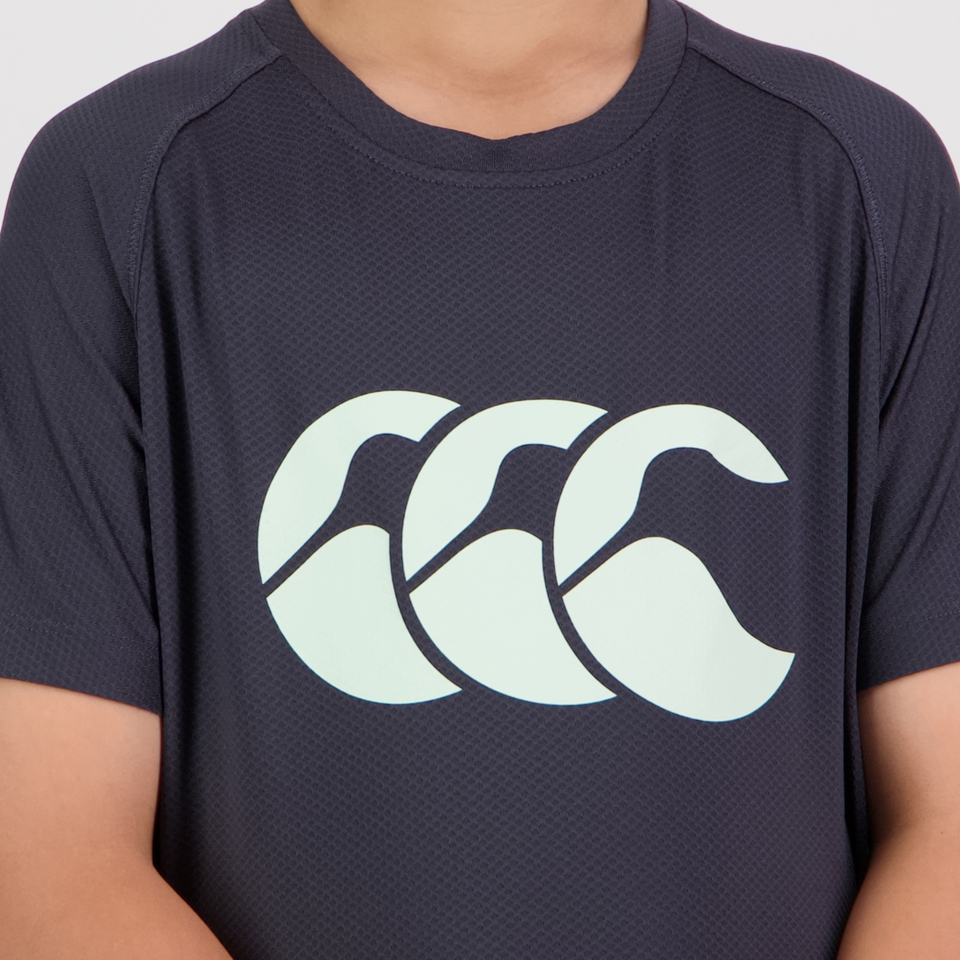 JUNIOR UNISEX TEMPO+ PRINTED TRAINING TEE NAVY