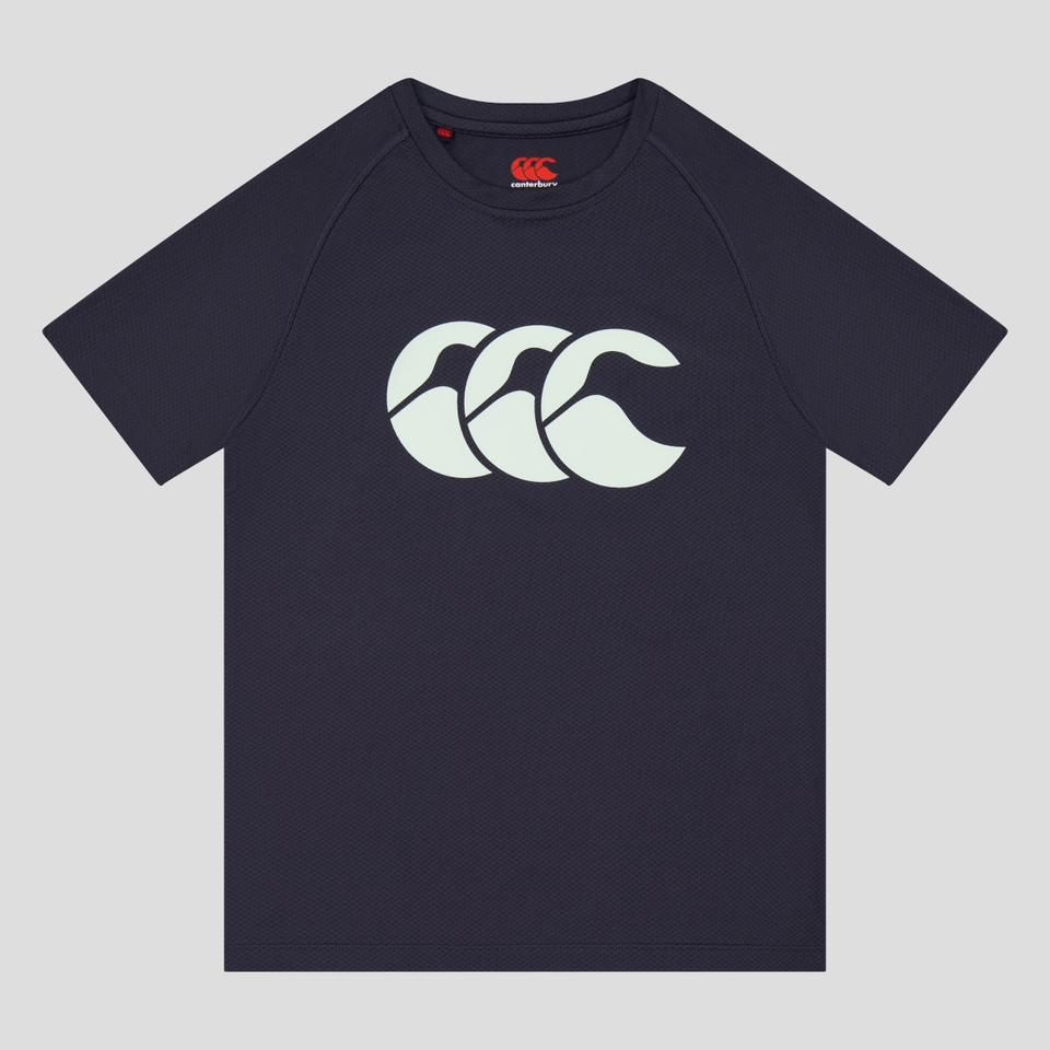 JUNIOR UNISEX TEMPO+ PRINTED TRAINING TEE NAVY