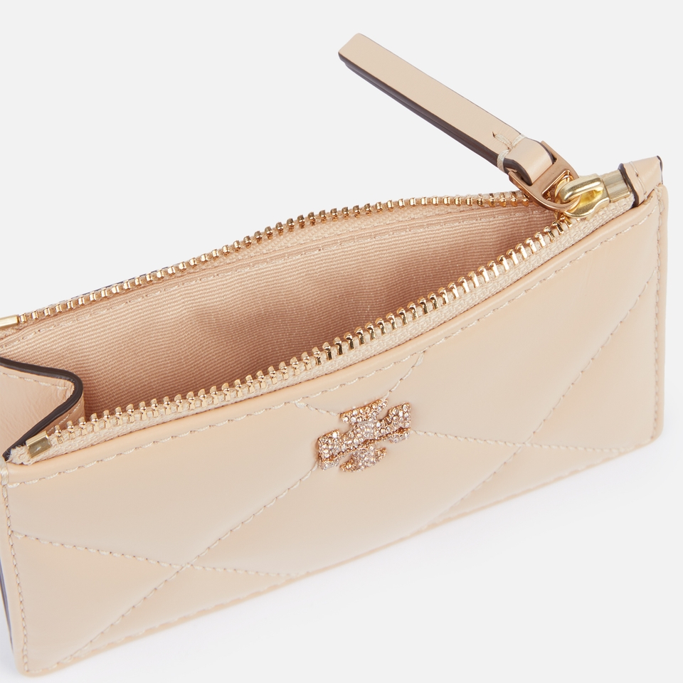 Tory Burch Kira Quilted Pavé Logo Leather Card Case