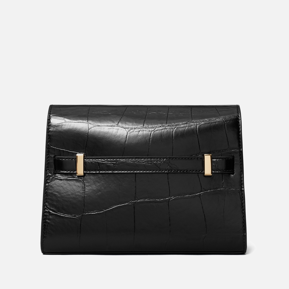 Tory Burch Lee Radziwill Croc Embossed Leather Shoulder Bag